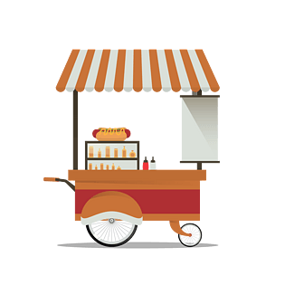 矢量意大利美食手推车