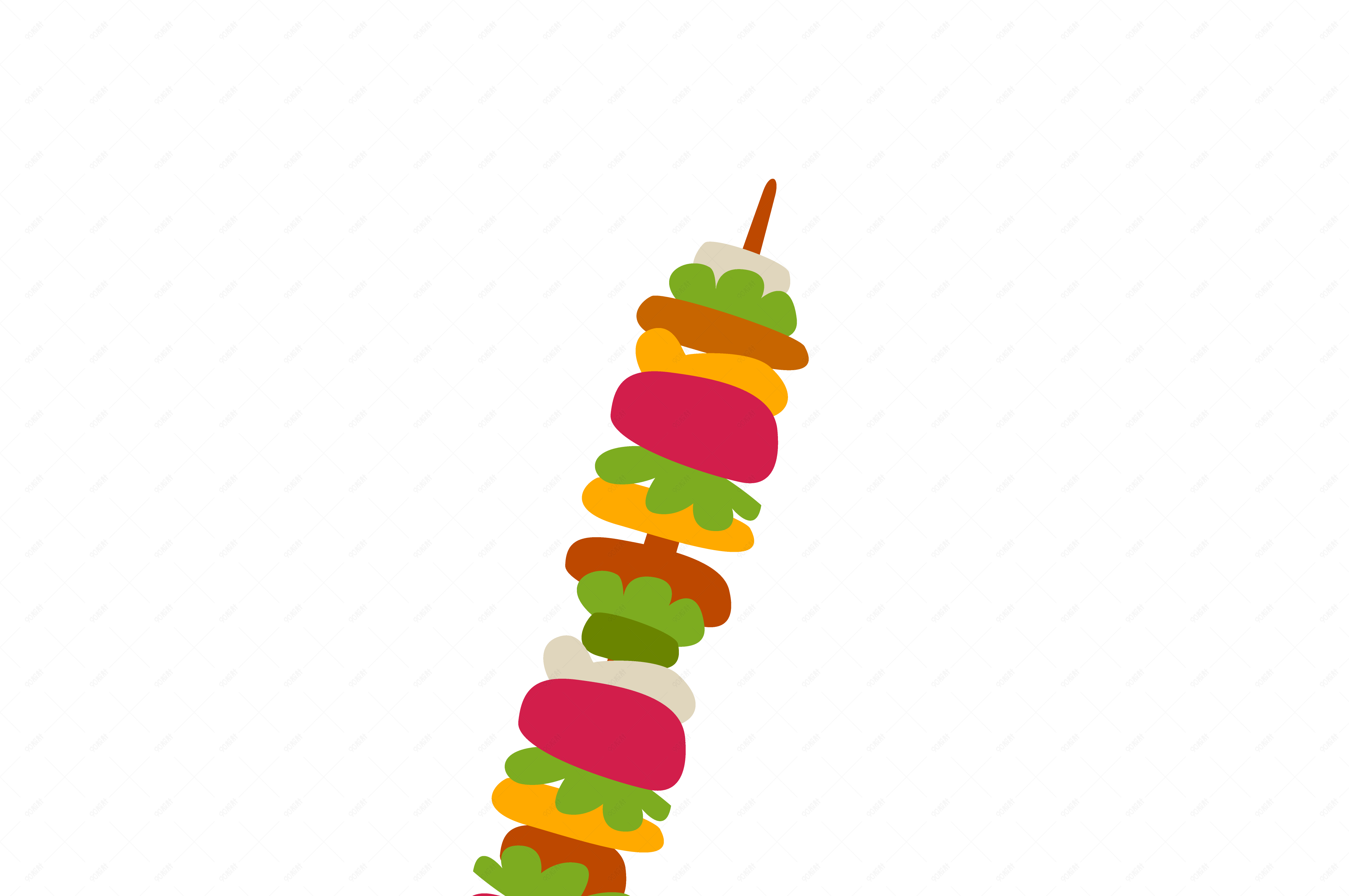 矢量串串好吃的烤肉串