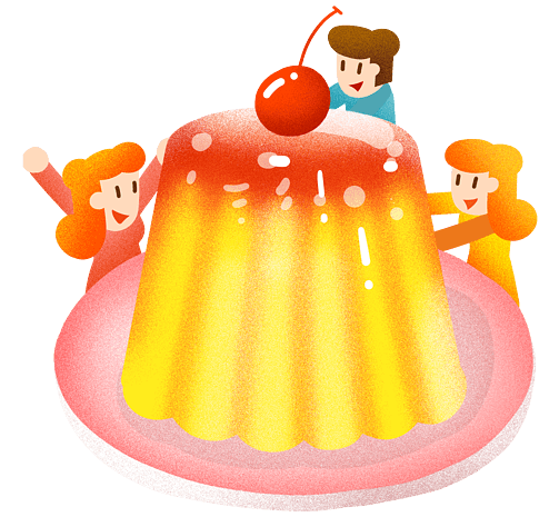 奶油草莓布丁插画pngpsd2000*2000简笔布丁薯条pngpsd2000*2000卡通