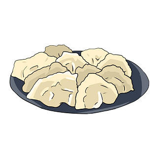 春节新年卡通猪年饺子