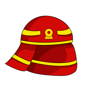 红色消防器材安全帽插画