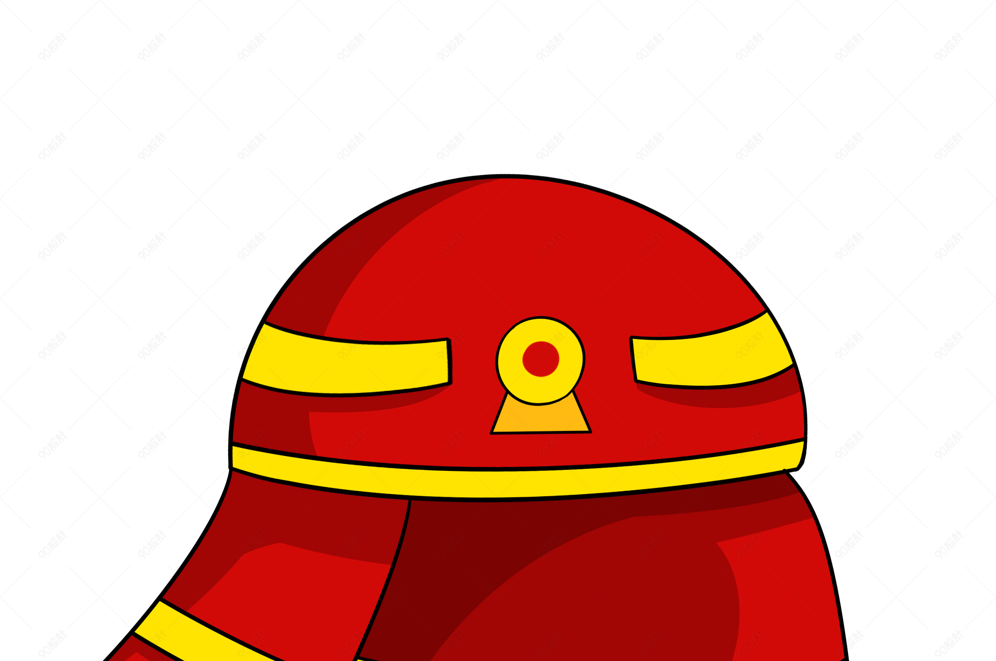 红色消防器材安全帽插画