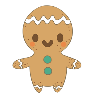 艺术字pngpsd2000*2000圣诞节卡通手绘风格姜饼人png装饰pngpsd2000*