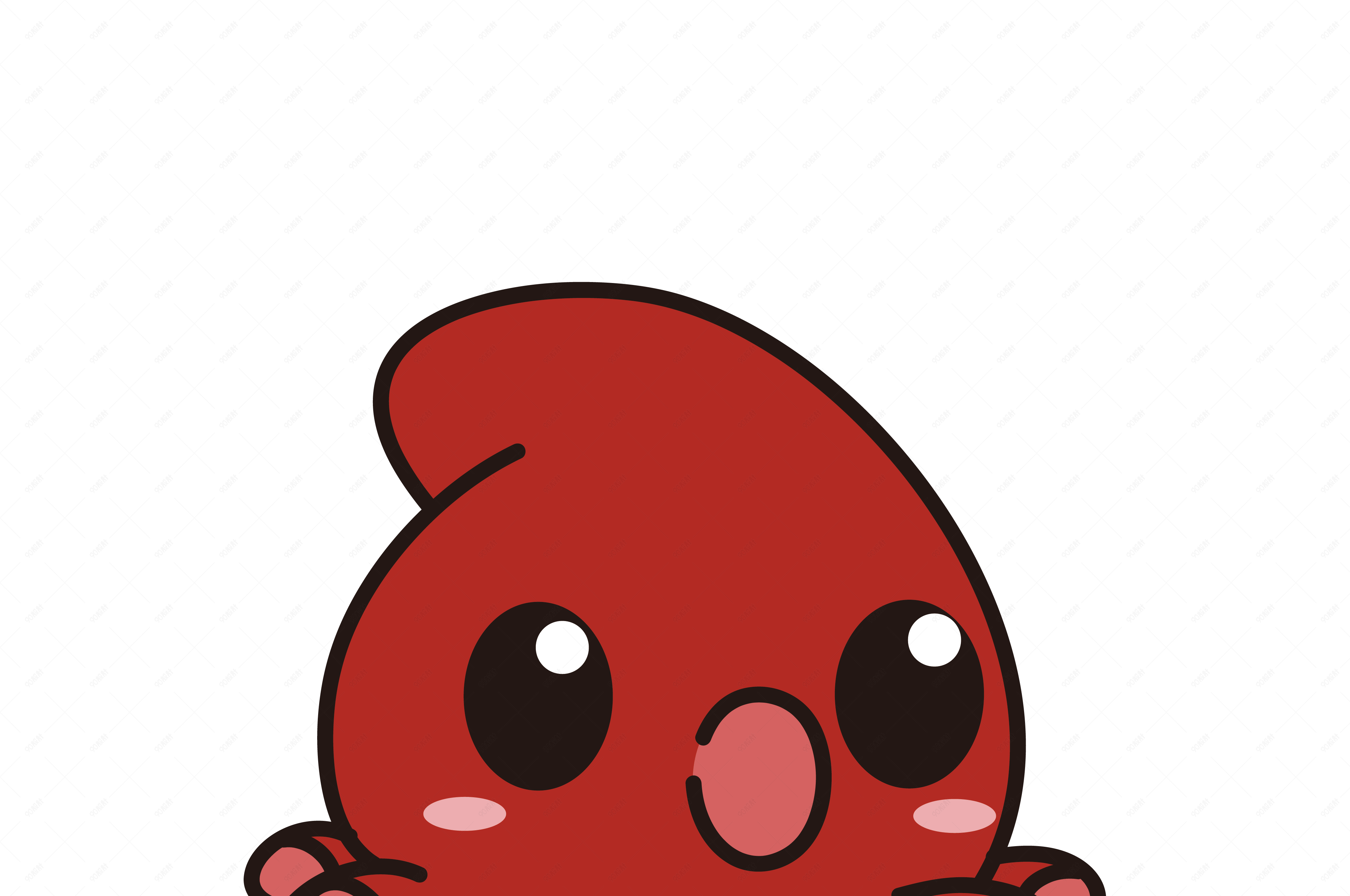 矢量手绘卡通小章鱼