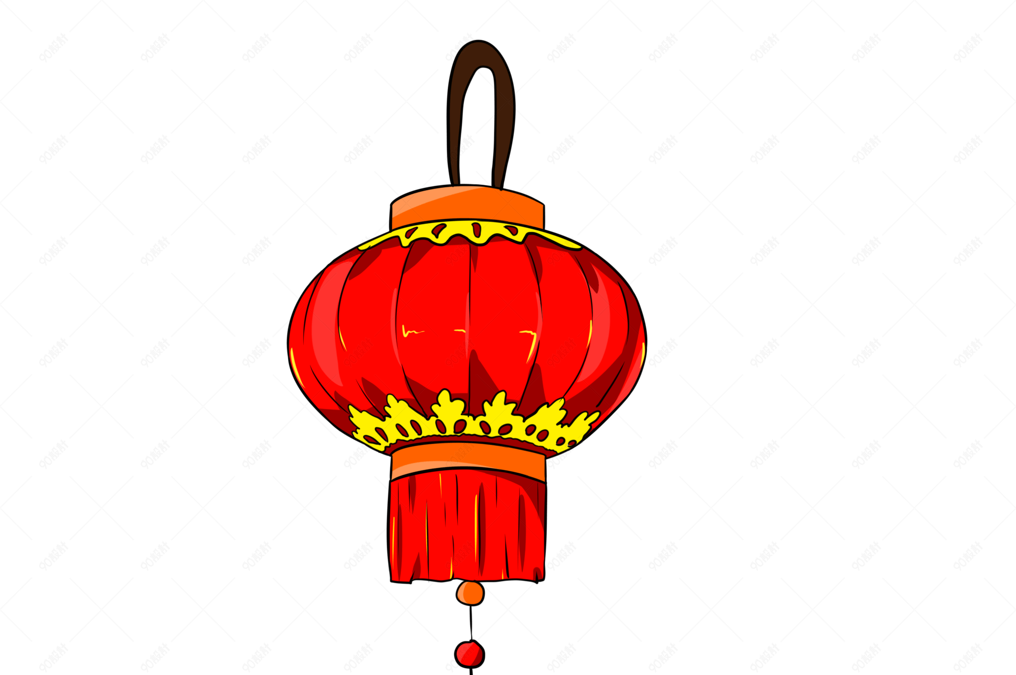 手绘卡通新年小物红色灯笼