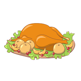 手绘美食烧鸡插画