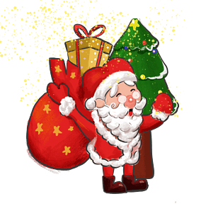 诞卡通手绘圣诞老人