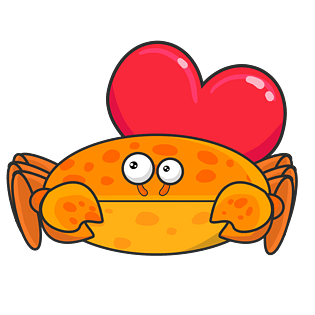 创意爱心螃蟹手绘插画