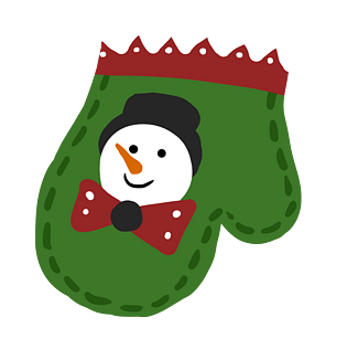 圣诞节手套雪人插画pngpsd2000*2000手绘大气卡通新年边框pngpsd2000*