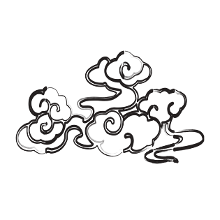 简约矢量中国风水墨祥云云纹装饰元素