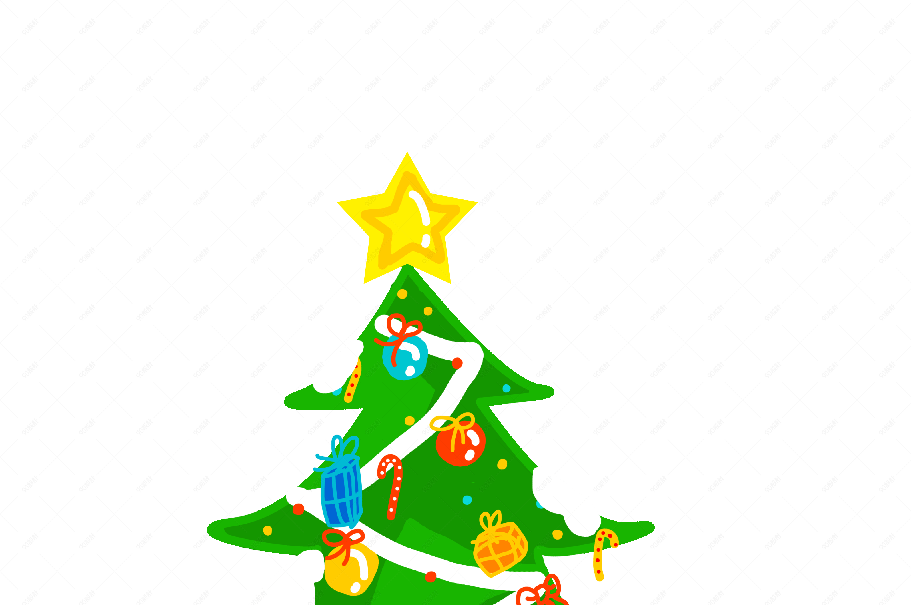 冬日圣诞节圣诞树插画