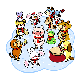 的猴子边框插画pngpsd2000*2000q版可爱卡通萌萌哒小动物pngpsd2000