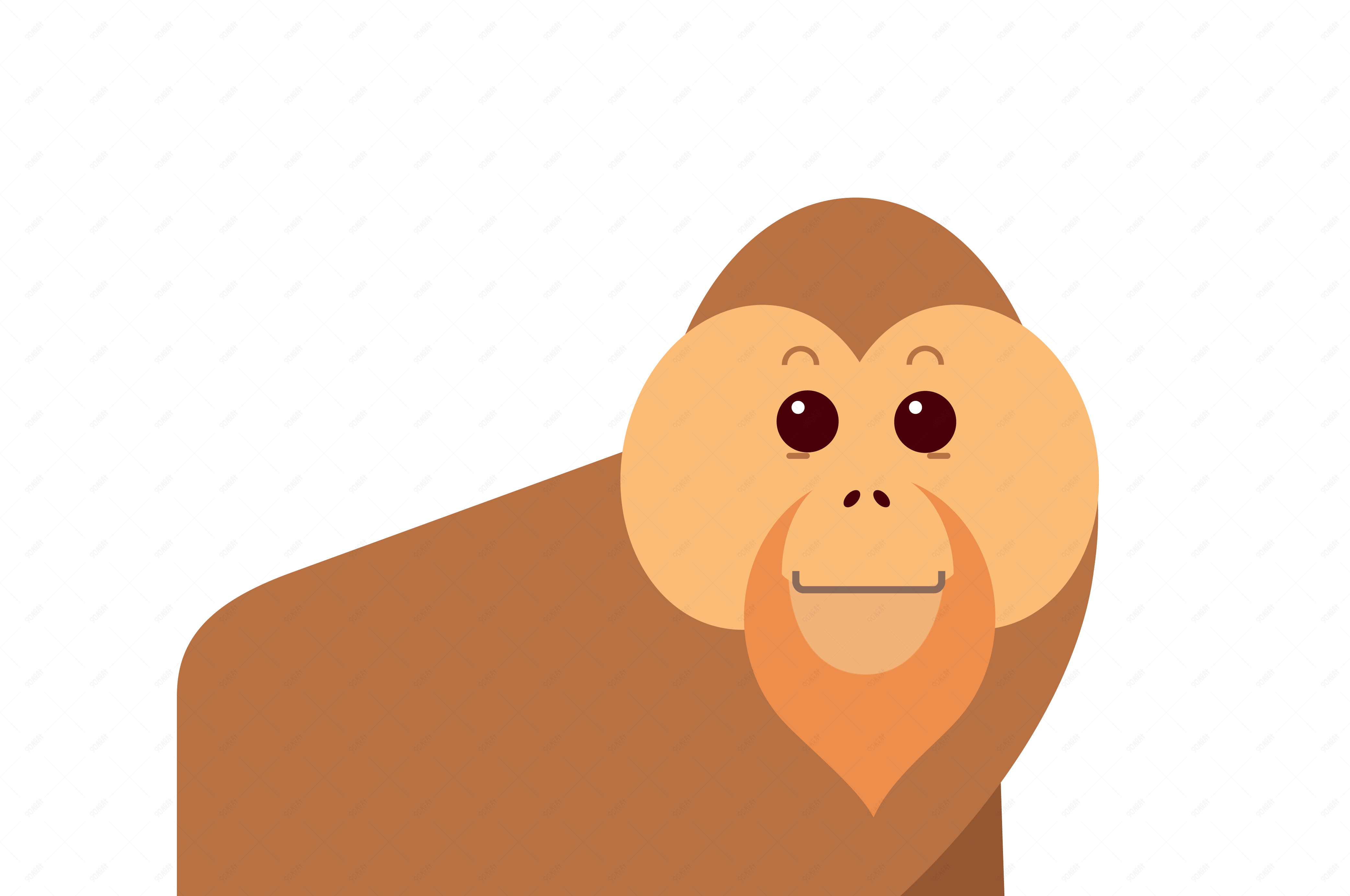 矢量可爱黄色的猩猩