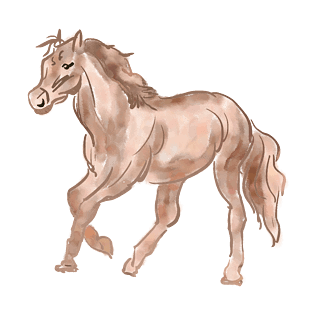 pngpsd2000*2000卡通手绘水墨国画八骏马图手绘免抠png骏马骏马奔腾