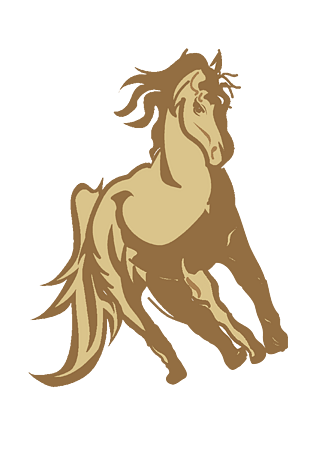 手绘奔腾的骏马插画