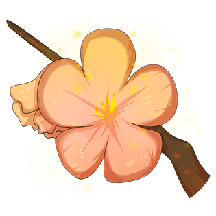 手绘黄色的梅花插画