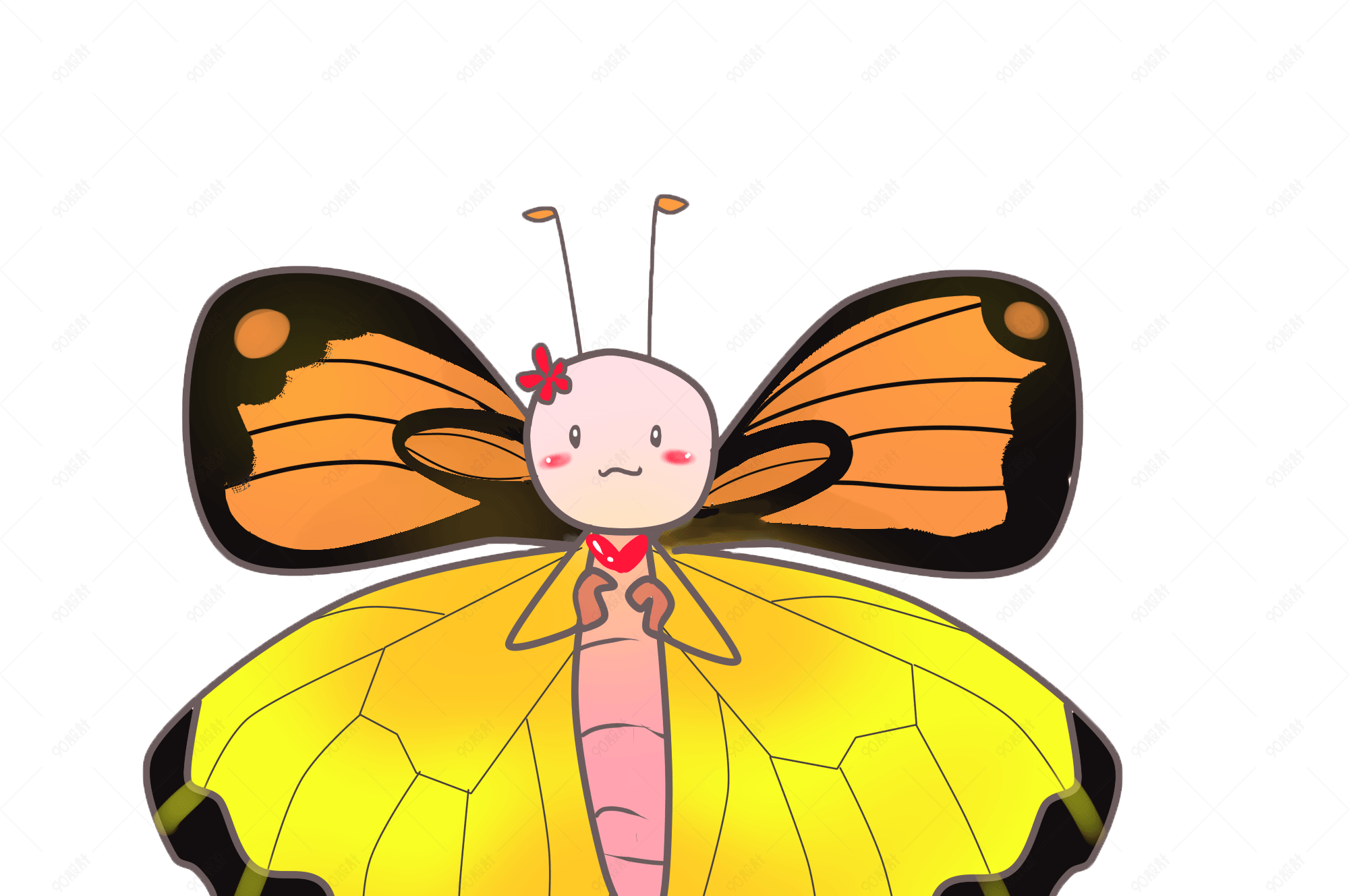 手绘棕色的蝴蝶插画