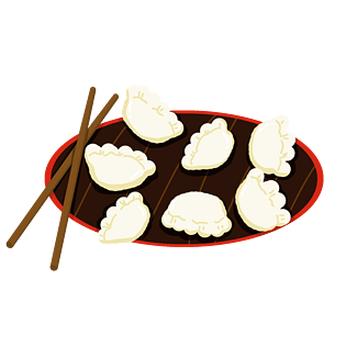 *2000手绘卡通创意美味食物饺子插画pngpsd2000*2000冬至拟人饺子插画