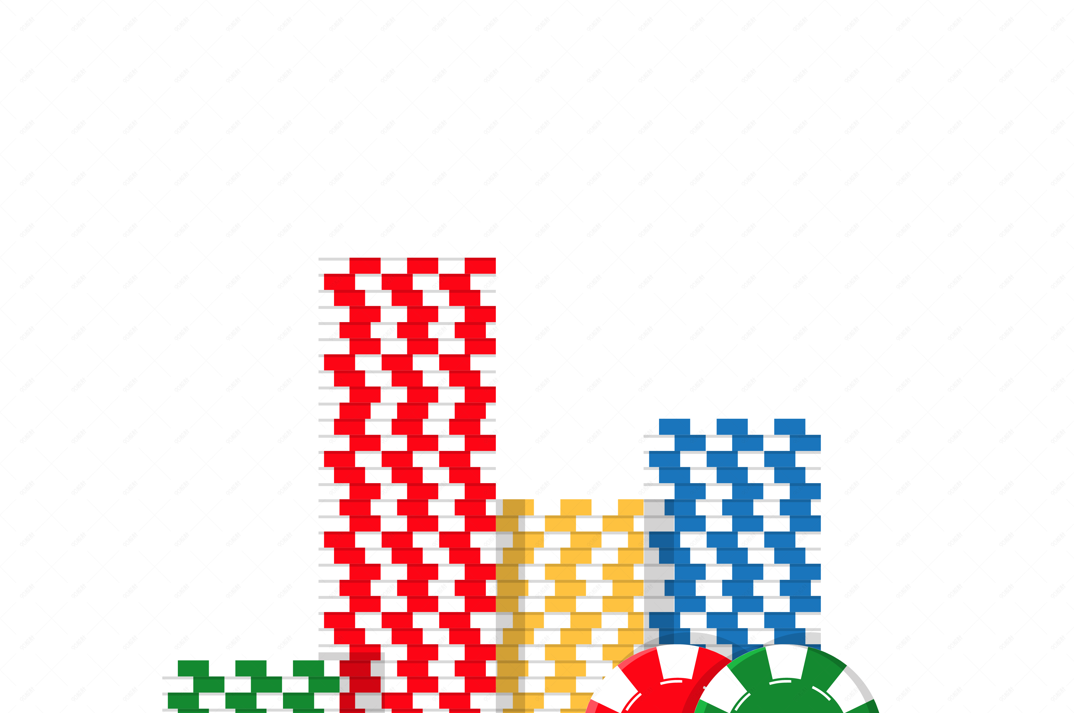 矢量卡通彩色筹码
