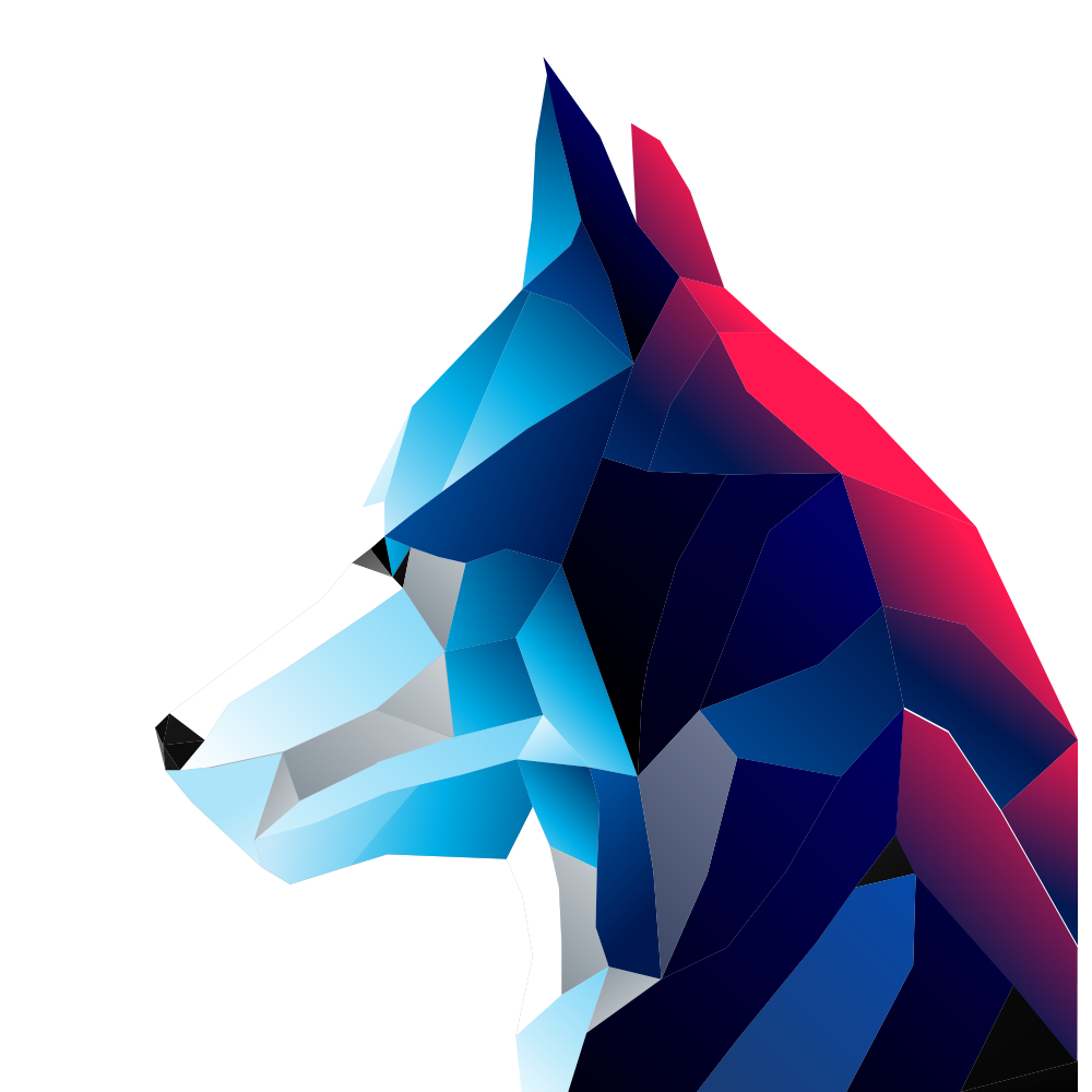 卡通矢量科技感立体动物头像