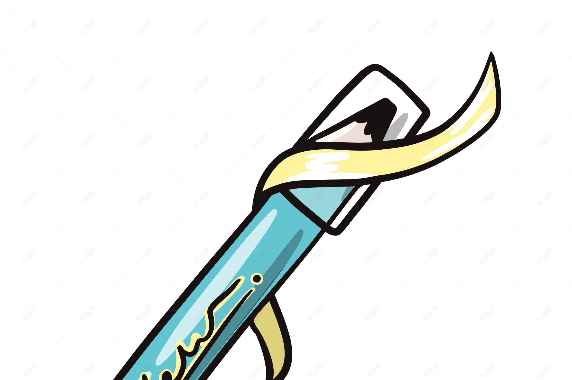 卡通蓝色眉笔插画