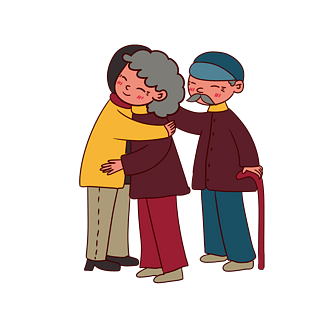 手绘卡通矢量新年回家过年