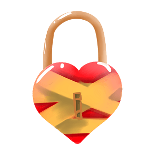 梦幻红色心形同心锁