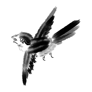 中国风黑色飞翔的小鸟