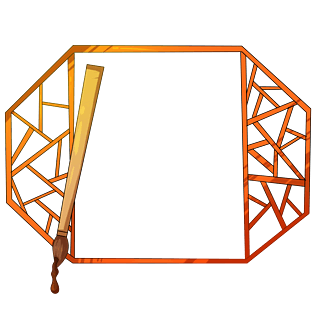 黄色中国风镂空边框