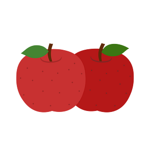 苹果扁平插画图片