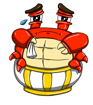 漫画风格红色螃蟹图pngpsd2000*2000吃蟹季螃蟹手绘插画红色大闸蟹png