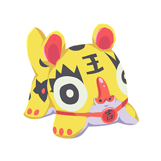 黄色小老虎布偶插画