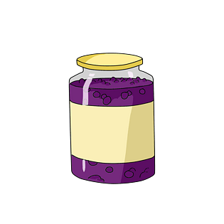 卡通质感光泽紫色果酱