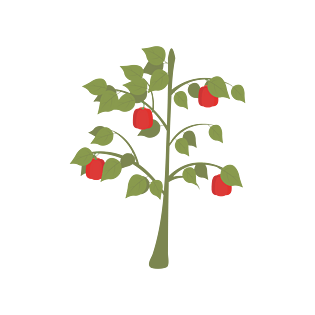 矢量手绘卡通苹果树