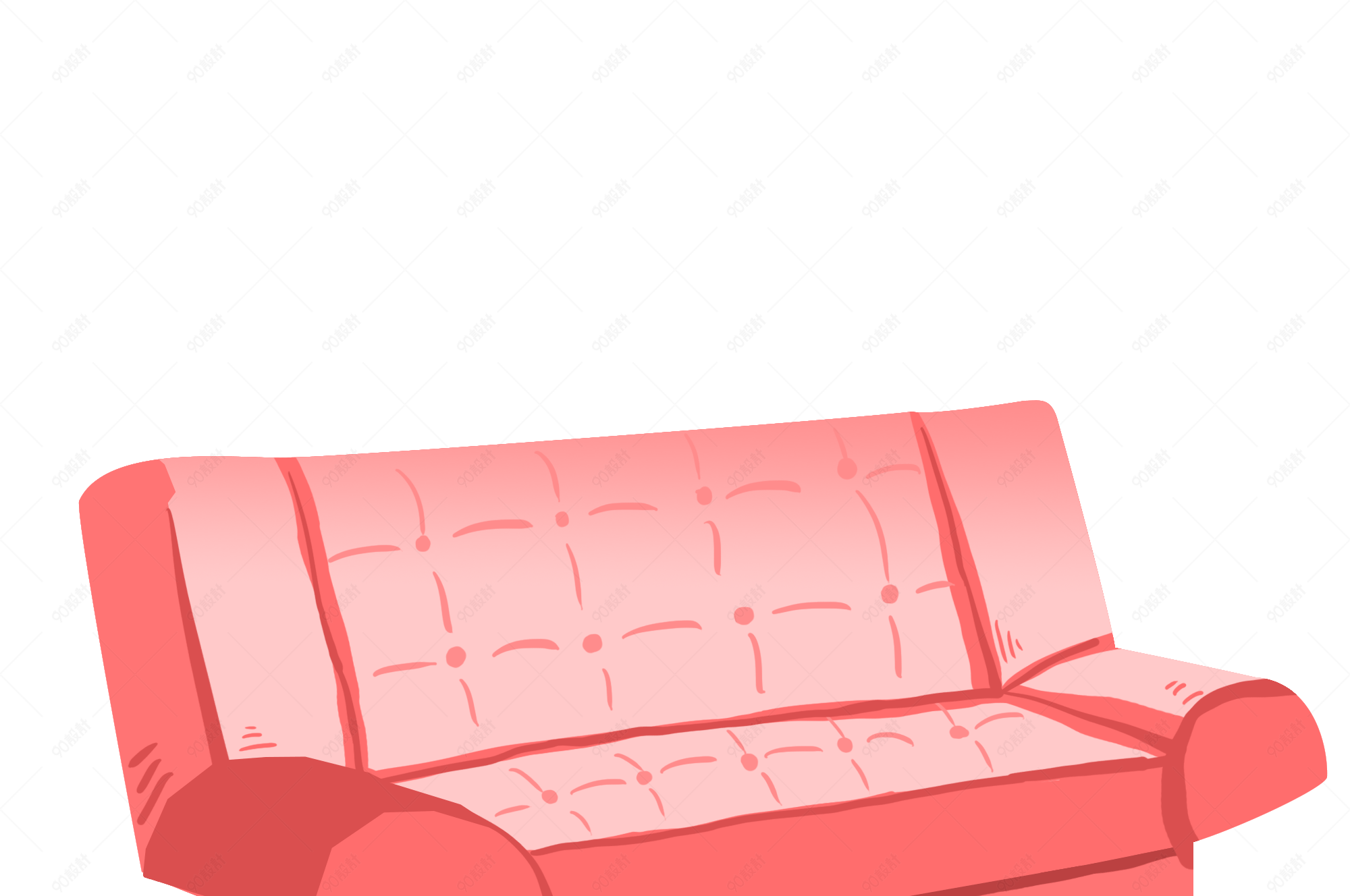 手绘插画风格沙发