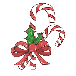 手绘圣诞节糖块插画