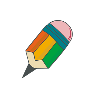 矢量可爱的卡通文具铅笔