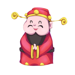 恭喜发财财神爷插画
