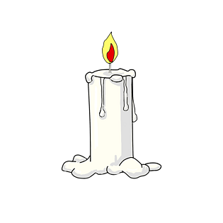 卡通手绘祭祖白色蜡烛