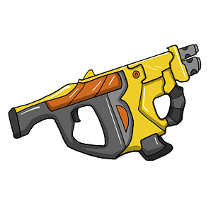 黄色的冲锋枪插画