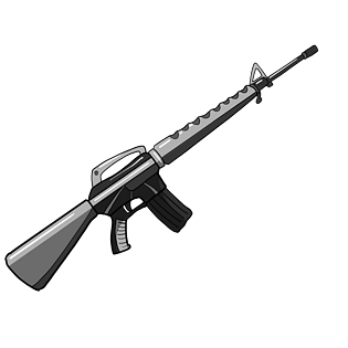 手绘黑色的冲锋枪插画