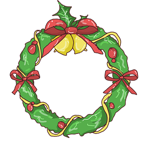 手绘圣诞节圈圈插画