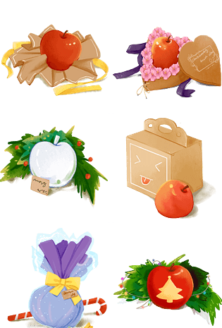 素材pngpsd2000*2000简约水果蔬菜食品苹果ui图标元素设计pngpsd2000*