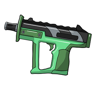 绿色的卡通手枪插画