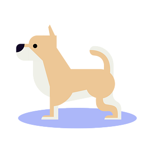 矢量手绘卡通动物小狗