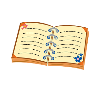 矢量可爱的卡通摊开的书本