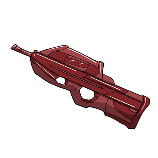 手绘棕色冲锋枪插画