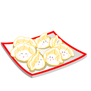 卡通可爱饺子插画