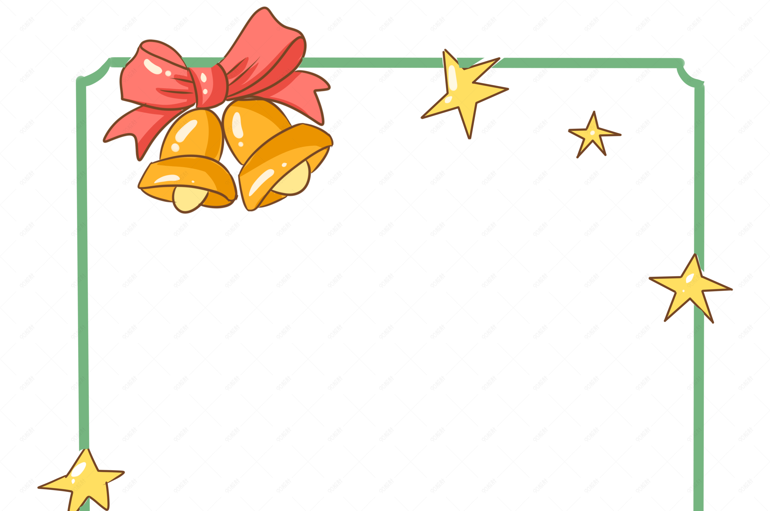 手绘金色的铃铛边框