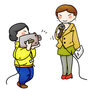 手绘报道中的记者插画